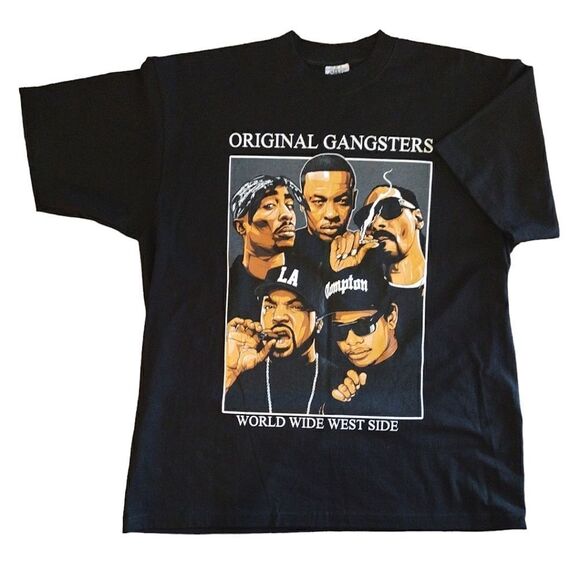 Y2K SHAKA Wear Black OG Original Gangsters Hip Hop Print Tee Men's 2XL - Picture 2 of 10